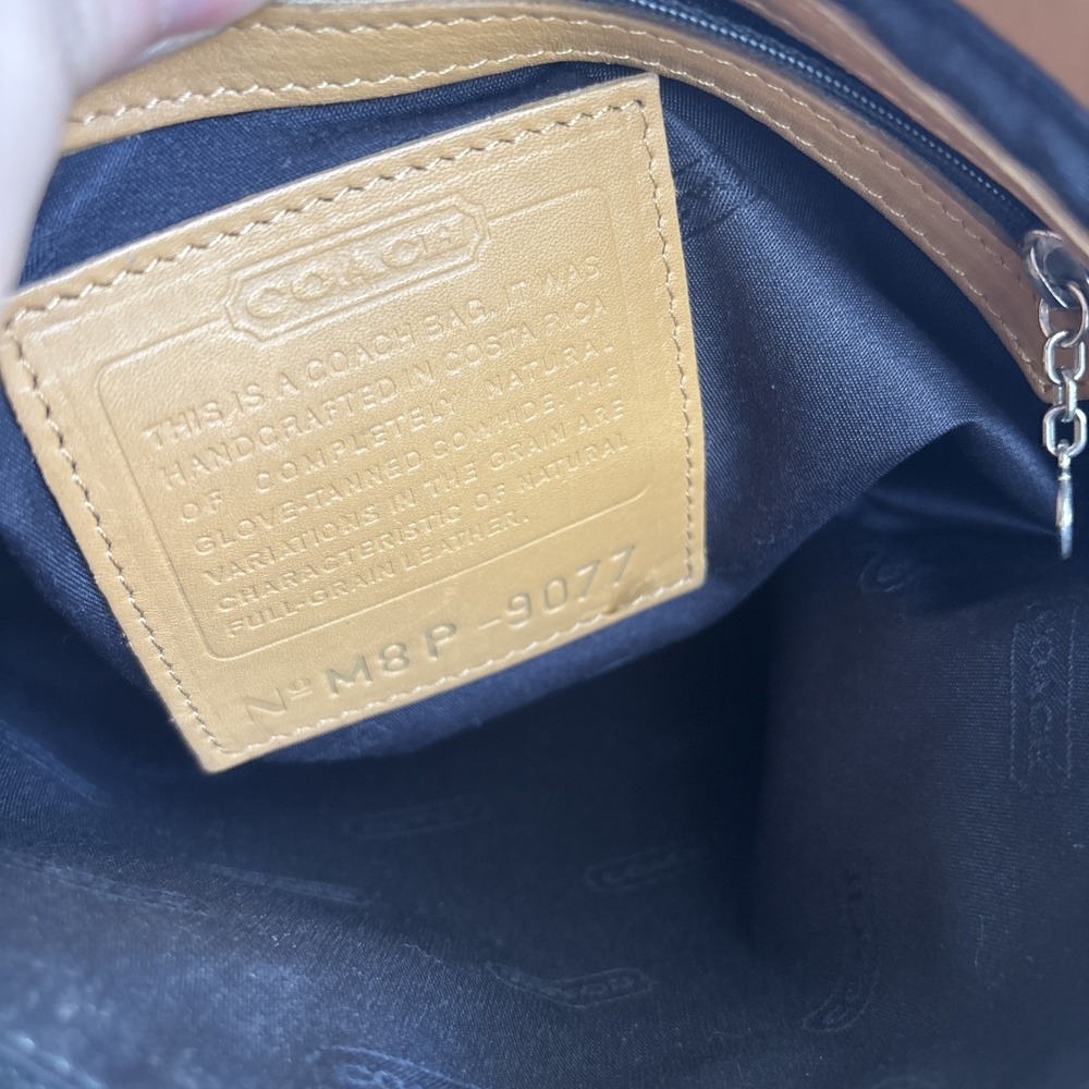 Vintage COACH Mini Lunch Tote Mustard Yellow Leather Bag 9077 90s Costa Rica - Picture 14 of 16